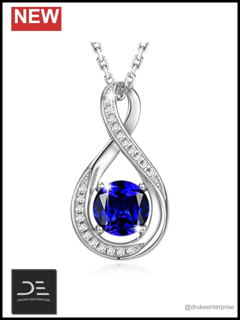 Sterling Silver Infinity Birthstone Pendant Necklace